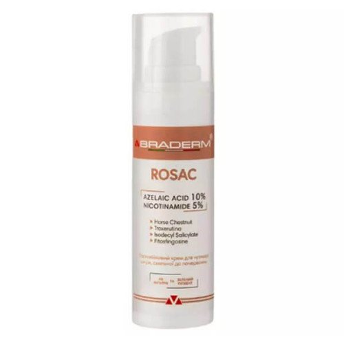 Крем з азелаїновою кислотою для шкіри з акне і розацеа Braderm Rosac Cream