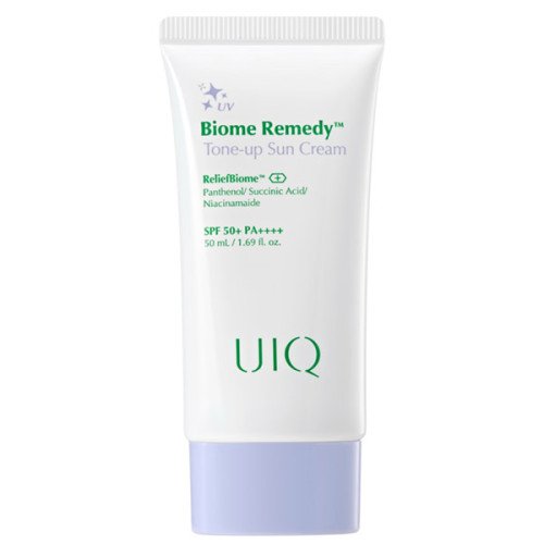Санскрін з функцією вирівнювання тону UIQ Biome Remedy Tone-up Sun Cream SPF 50+ PA++++
